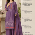 Purple Digital Printed Lawn 3 Piece Suit Set