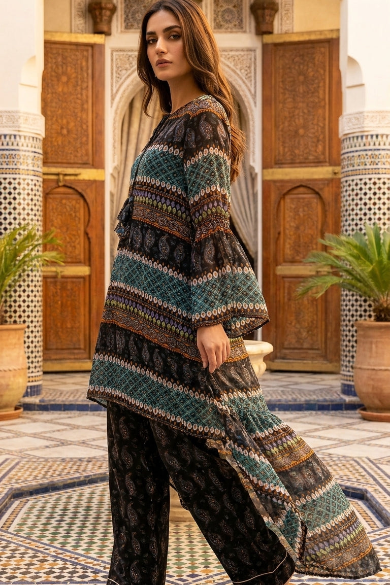 Front Short Back Long Chiffon Gown