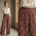 Women's Boho Print Wide Leg Palazzo Pants – High Waist Relaxed Fit Trousers