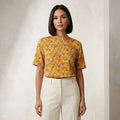 Mustard Floral Printed Shirt
