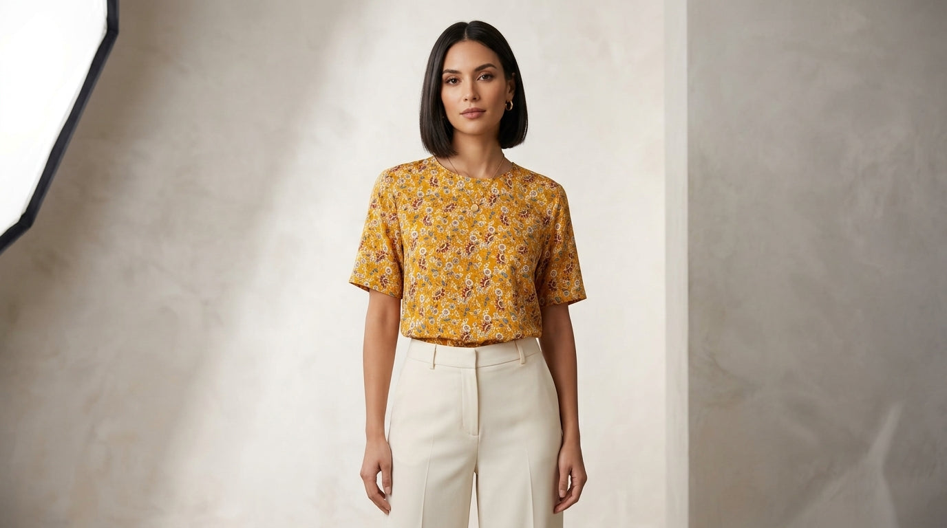 Mustard Floral Printed Shirt
