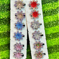 Sparkling Floral Crystal Hair Clips