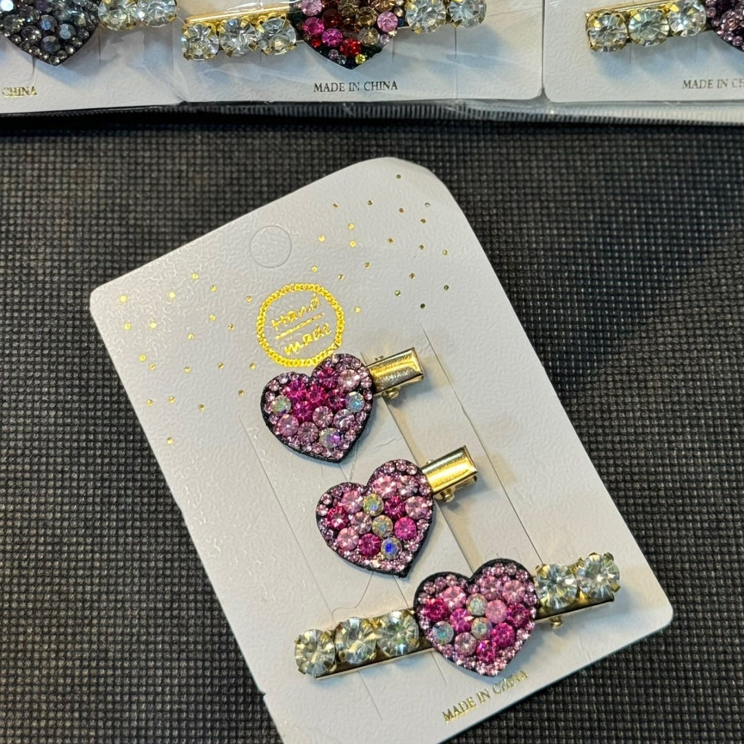 Fancy Heart & Butterfly Hair Pins