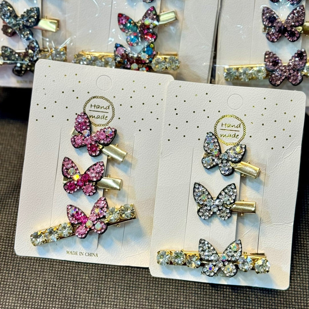 Fancy Heart & Butterfly Hair Pins