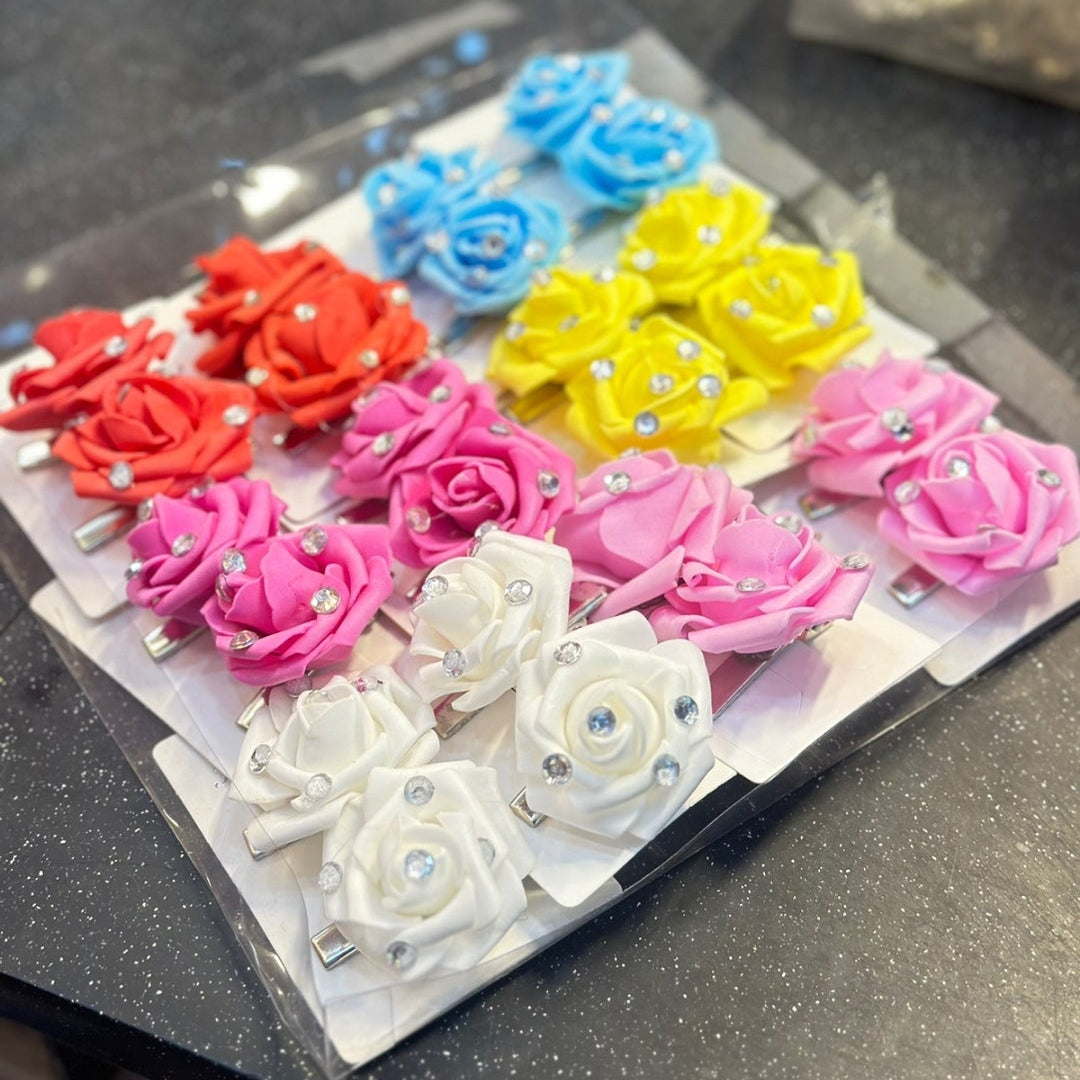 Luxury Rose Flower Hair Clips