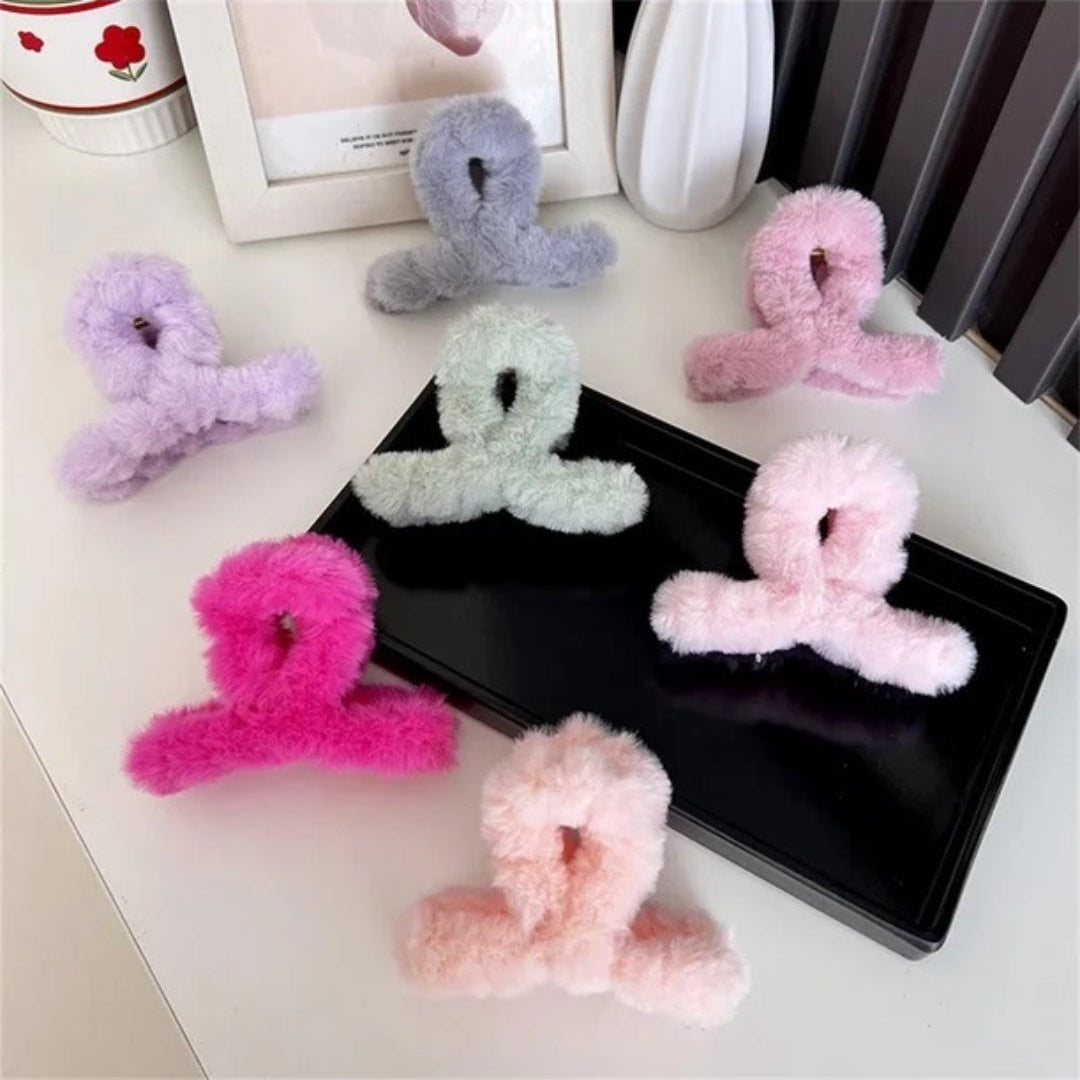 Cute Furry Hair Clip Pack Of 2