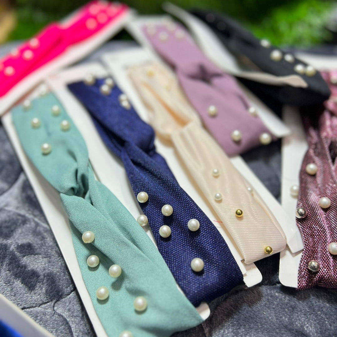 Pearl Cloth Hair Bands pack of 2