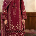 Maroon Embroidered 3-Piece Suit