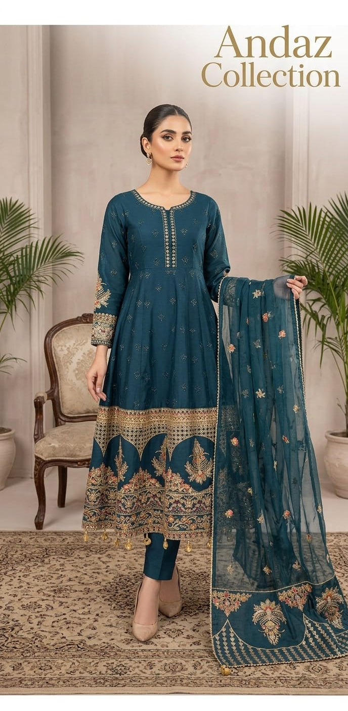 Green Embellished Frock