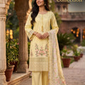 Lemon Embroidered Patch Work 3-Piece Ready-to-Wear Suit