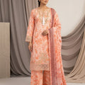 Peach Pink Embroidered 3-Piece LAWN COTTON