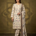 Off-White Full Embroidered 3-Piece Ready-to-Wear LAWN COTTON Suit