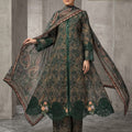Emerald Paisley Embroidered 3-Piece Suit