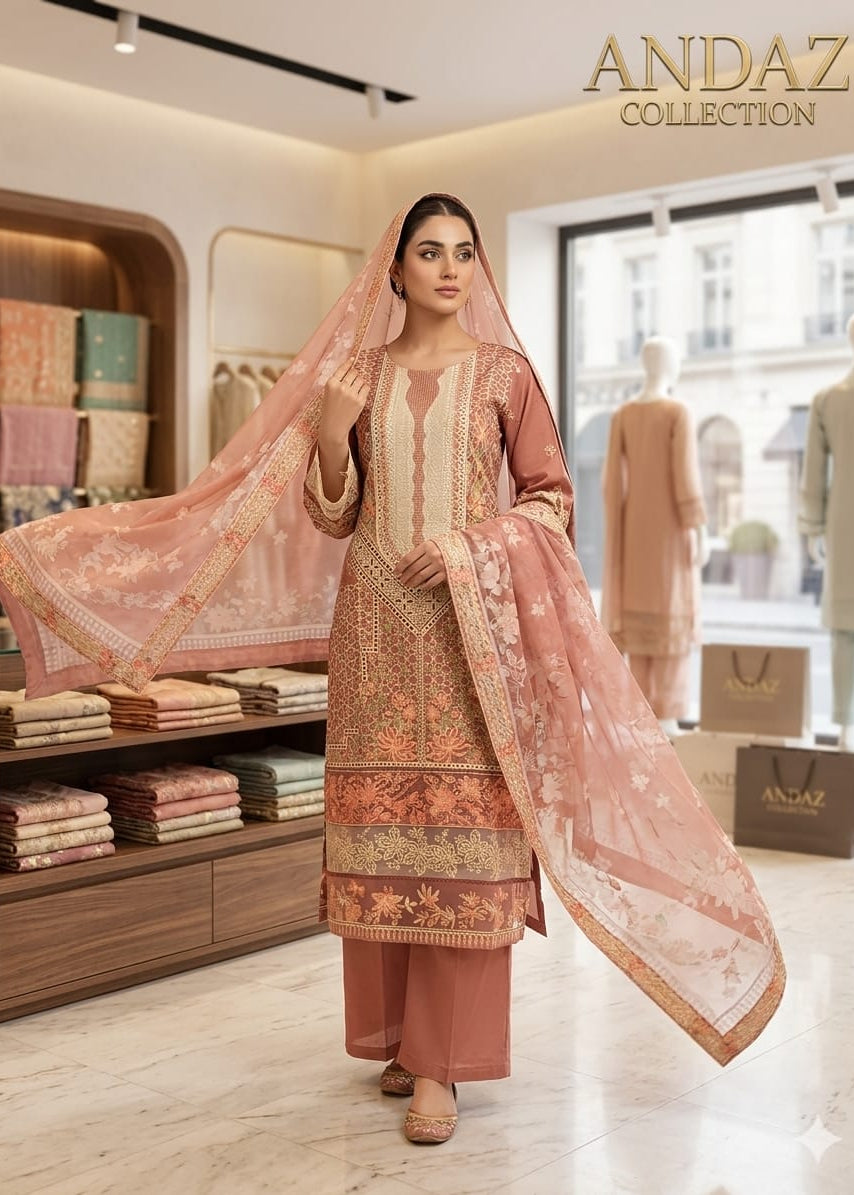 Luxury Embroidered 3-Piece Lawn Suit