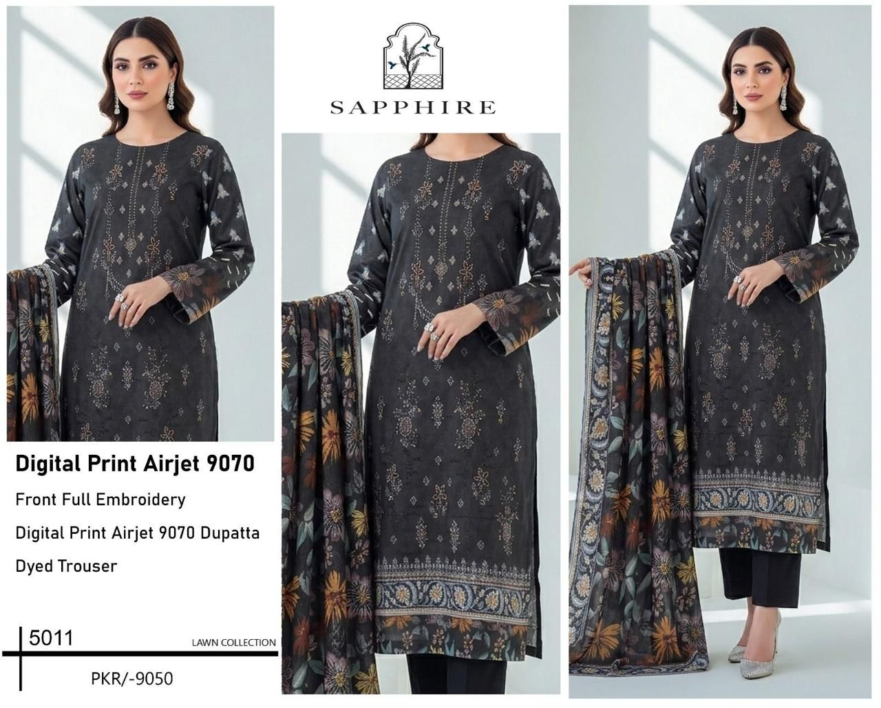 SAPPHIRE FRONT FULL EMBROIDERY PREMIUM