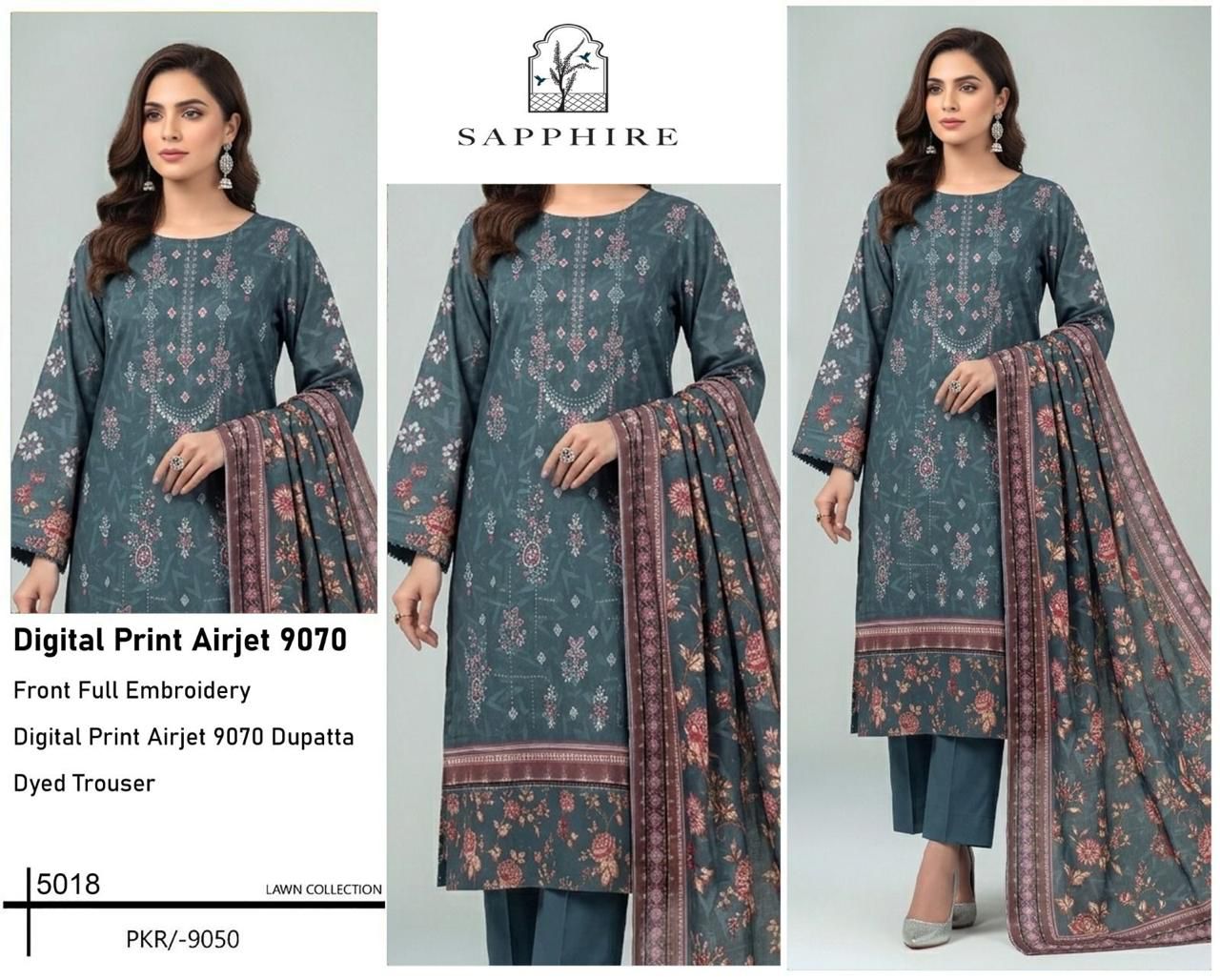 SAPPHIRE FRONT FULL EMBROIDERY PREMIUM