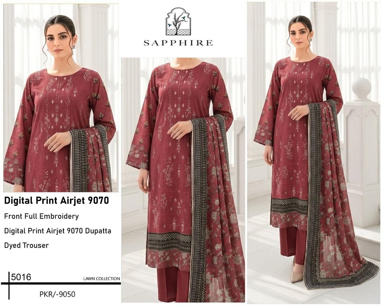 SAPPHIRE FRONT FULL EMBROIDERY PREMIUM
