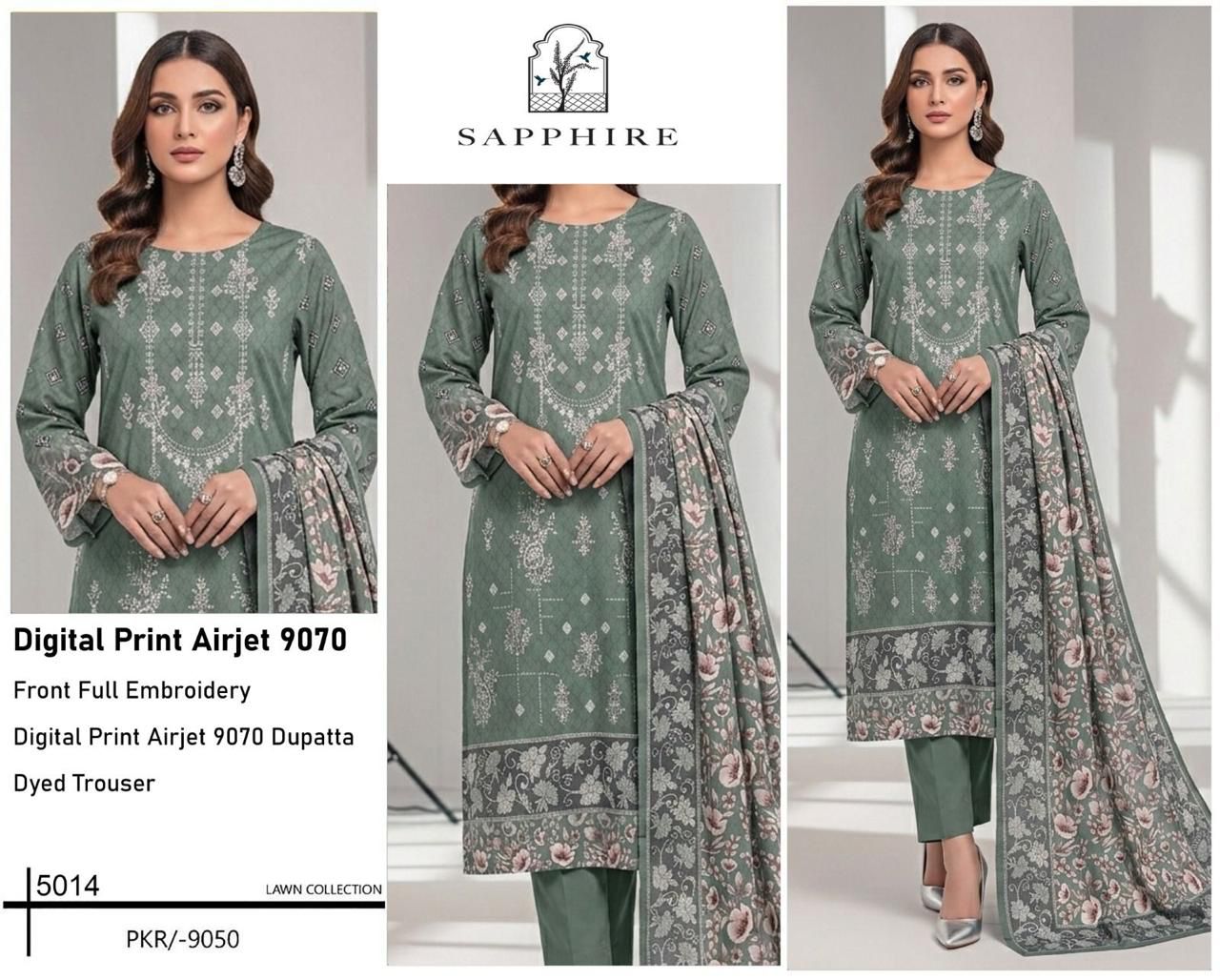 SAPPHIRE FRONT FULL EMBROIDERY PREMIUM